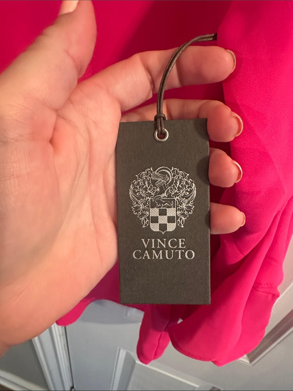 Vince Camuto Fuchsia V-Neck Ruffle Sleeve Blouse - Picture 7 of 11